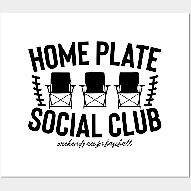 Home Plate Social Club, Baseball maman,  Baseball,  Baseball Mama,  Baseball maman, Baseball saison Wall Art by SmilArt